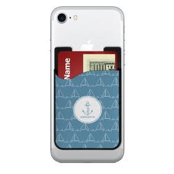 Rope Sail Boats 2-in-1 Cell Phone Credit Card Holder & Screen Cleaner (Personalized)
