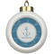 Rope Sail Boats Ceramic Ball Ornament (Personalized)