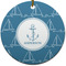 Rope Sail Boats Ceramic Flat Ornament - Circle (Front)