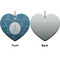 Rope Sail Boats Ceramic Flat Ornament - Heart Front & Back (APPROVAL)