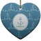 Rope Sail Boats Heart Ceramic Ornament w/ Name or Text