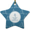 Rope Sail Boats Ceramic Flat Ornament - Star (Front)