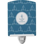 Rope Sail Boats Ceramic Night Light (Personalized)