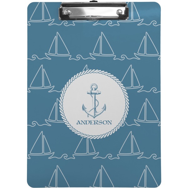 Custom Rope Sail Boats Clipboard (Letter Size) (Personalized)