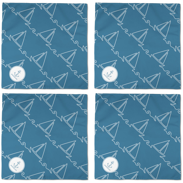Rope Sail Boats Cloth Napkins - Personalized Dinner (APPROVAL) Set of 4