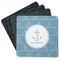 Rope Sail Boats Square Rubber Backed Coasters - Set of 4 (Personalized)
