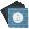 Rope Sail Boats Square Rubber Backed Coasters - Set of 4 (Personalized)