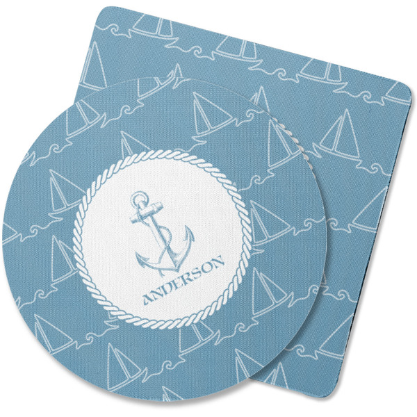 Custom Rope Sail Boats Rubber Backed Coaster (Personalized)