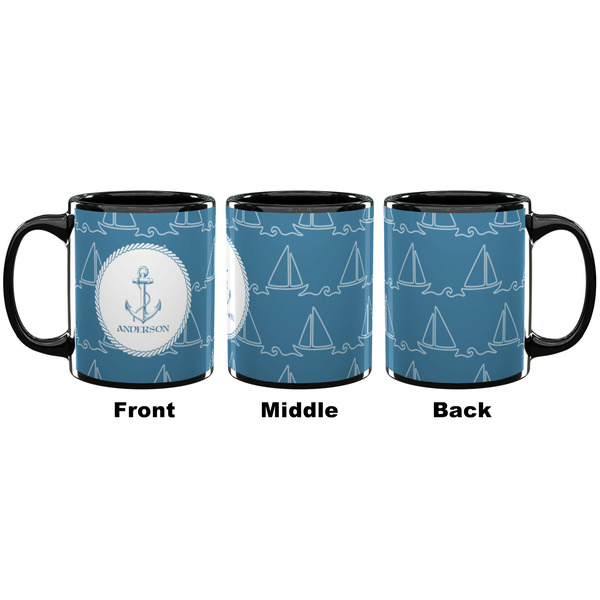Rope Sail Boats Coffee Mug - 11 oz - Black APPROVAL