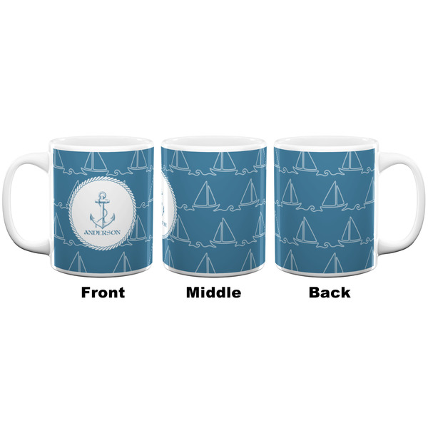 Rope Sail Boats Coffee Mug - 11 oz - White APPROVAL