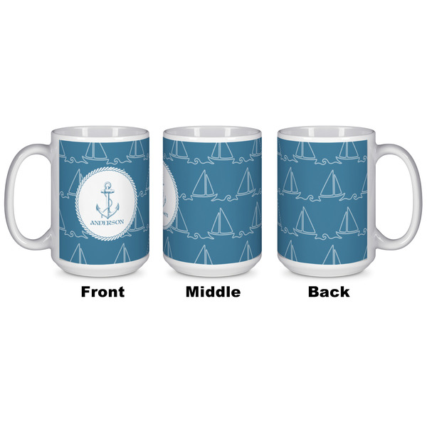 Rope Sail Boats Coffee Mug - 15 oz - White APPROVAL