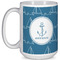 Rope Sail Boats 15 Oz Coffee Mug - White (Personalized)