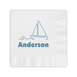 Rope Sail Boats Coined Cocktail Napkins (Personalized)