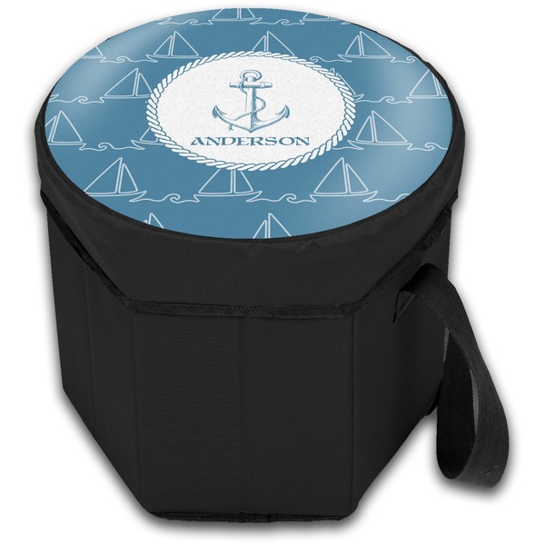 Rope Sail Boats Collapsible Personalized Cooler & Seat (Closed)