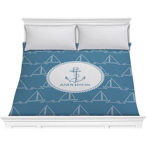 Custom Rope Sail Boats Comforter - King (Personalized)