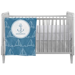 Rope Sail Boats Crib Comforter / Quilt (Personalized)