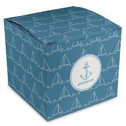 Rope Sail Boats Cube Favor Gift Boxes (Personalized)