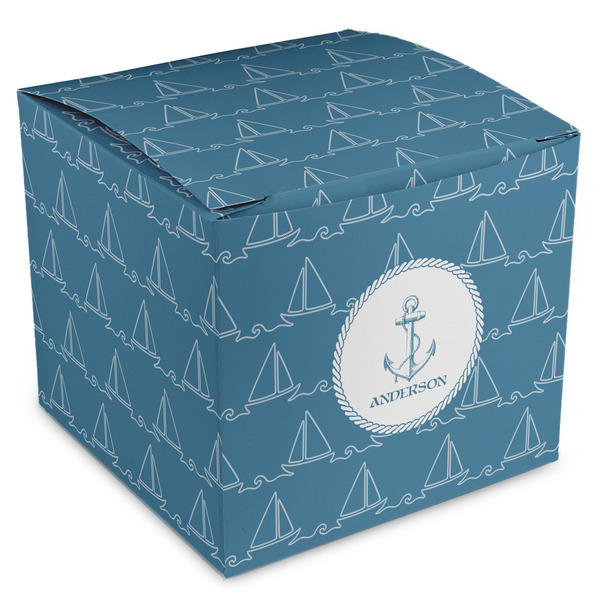 Custom Rope Sail Boats Cube Favor Gift Boxes (Personalized)