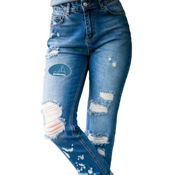 Rope Sail Boats Custom Shape Iron On Patches - L - single APPROVAL