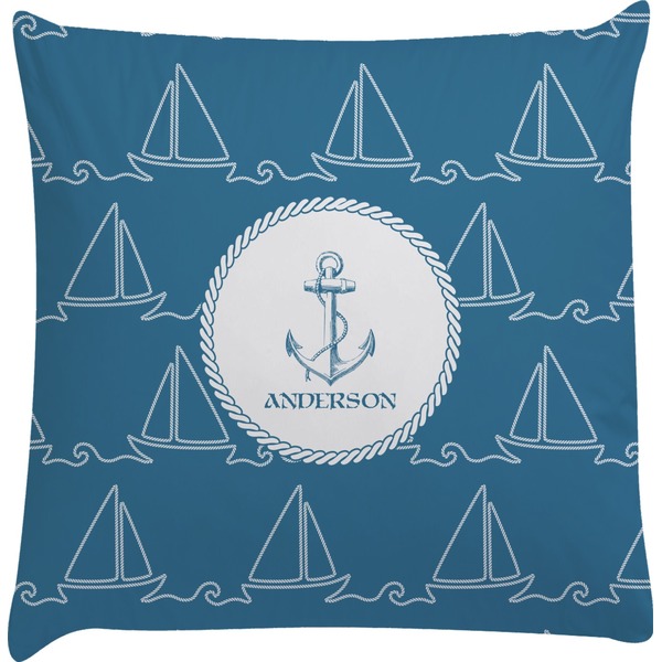 Custom Rope Sail Boats Decorative Pillow Case (Personalized)