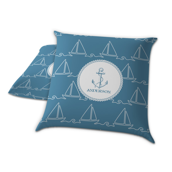 Rope Sail Boats Decorative Pillow Case - TWO
