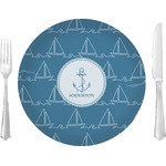 Rope Sail Boats 10" Glass Lunch / Dinner Plates - Single or Set (Personalized)