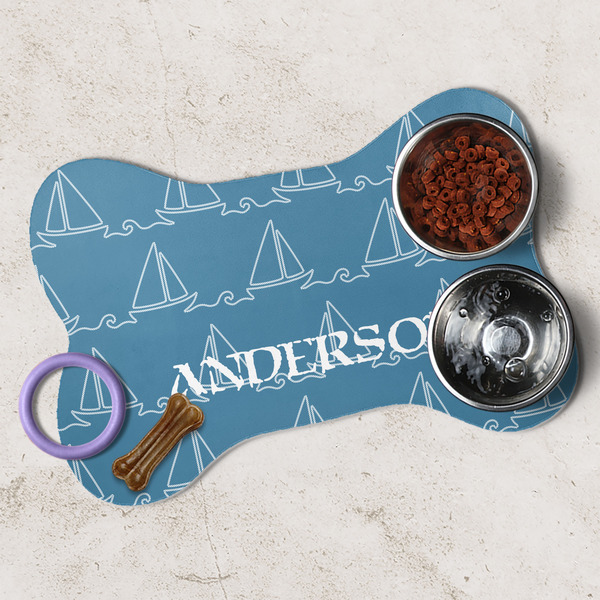 Rope Sail Boats Dog Bone Shaped Mat Lifestyle