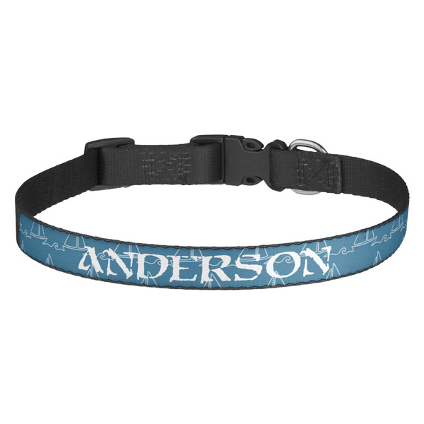 Custom Rope Sail Boats Dog Collar (Personalized)