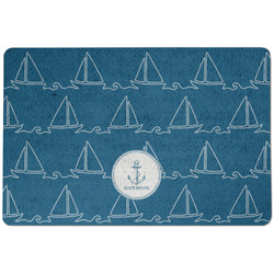 Rope Sail Boats Dog Food Mat w/ Name or Text