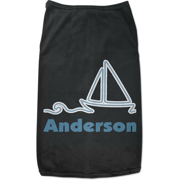 Custom Rope Sail Boats Black Pet Shirt (Personalized)