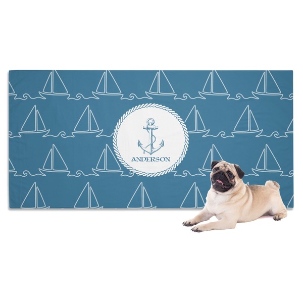 Custom Rope Sail Boats Dog Towel (Personalized)
