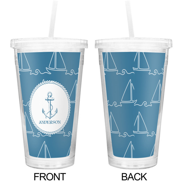 Rope Sail Boats Double Wall Tumbler with Straw - Approval