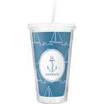 Rope Sail Boats Double Wall Tumbler with Straw (Personalized)