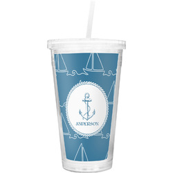 Rope Sail Boats Double Wall Tumbler with Straw (Personalized)
