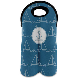 Rope Sail Boats Wine Tote Bag (2 Bottles) (Personalized)