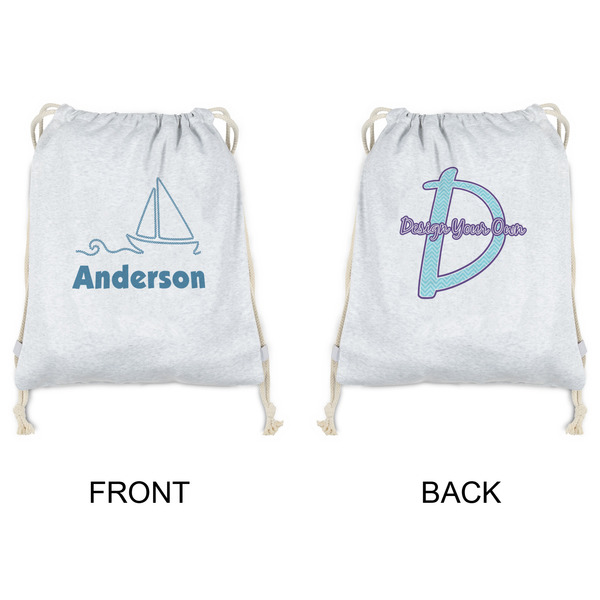 Rope Sail Boats Drawstring Backpacks - Sweatshirt Fleece - Double Sided - APPROVAL