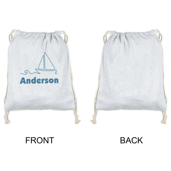 Rope Sail Boats Drawstring Backpacks - Sweatshirt Fleece - Single Sided - APPROVAL