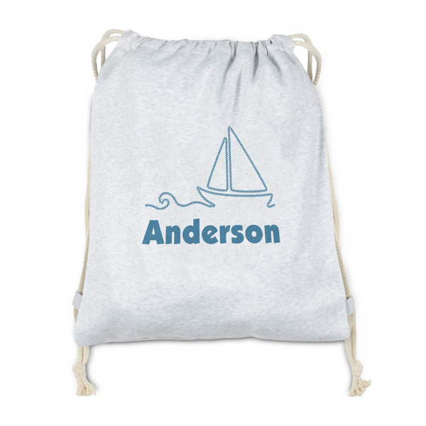 Custom Rope Sail Boats Drawstring Backpack - Sweatshirt Fleece - Single Sided (Personalized)