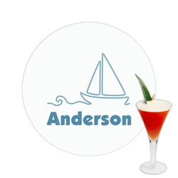 Rope Sail Boats Printed Drink Topper -  2.5" (Personalized)