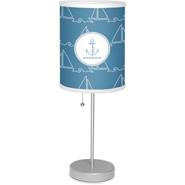 Custom Rope Sail Boats 7" Drum Lamp with Shade Polyester (Personalized)