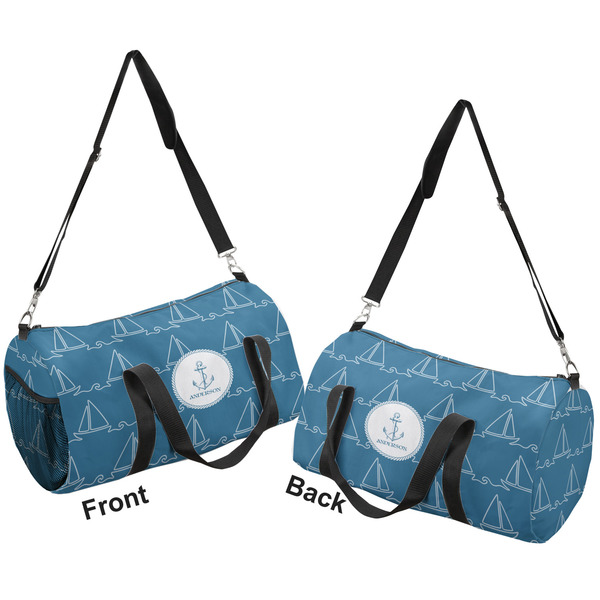 Rope Sail Boats Duffle bag small front and back sides
