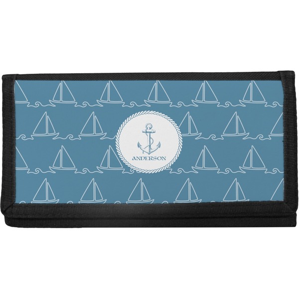 Custom Rope Sail Boats Canvas Checkbook Cover (Personalized)