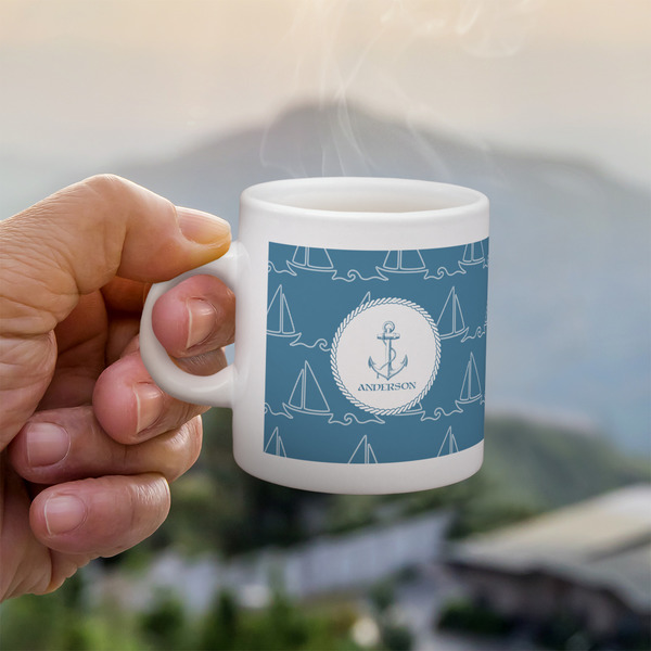Custom Rope Sail Boats Single Shot Espresso Cup - Single (Personalized)