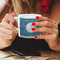 Rope Sail Boats Espresso Cup - 6oz (Double Shot) LIFESTYLE (Woman hands cropped)