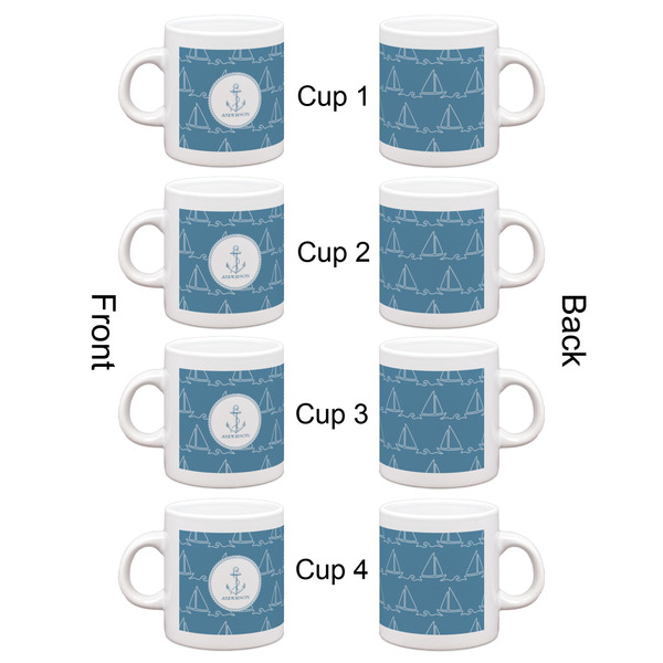 Rope Sail Boats Espresso Cup Set of 4 - Apvl