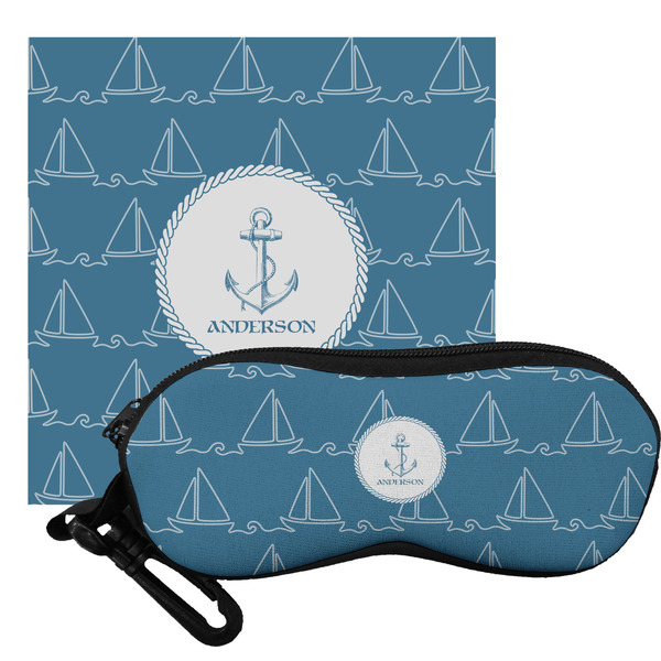 Custom Rope Sail Boats Eyeglass Case & Cloth (Personalized)