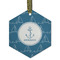 Rope Sail Boats Flat Glass Ornament - Hexagon w/ Name or Text