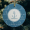 Rope Sail Boats Frosted Glass Ornament - Round (Lifestyle)