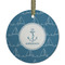 Rope Sail Boats Frosted Glass Ornament - Round