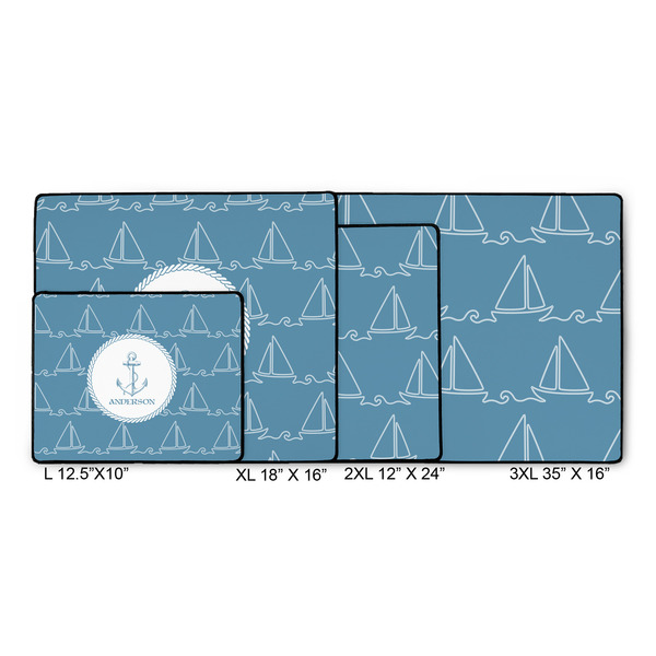 Rope Sail Boats Gaming Mats - SIZE CHART